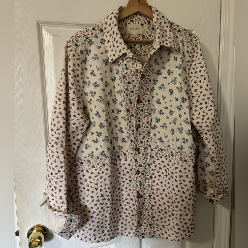 Sezane Will Jacket Patchwork Mini Flowers - Size XL